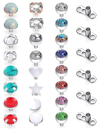 Jenxnjsjo Dermal Piercing Jewelry Dermal Tops Dermal Jewelry 14g