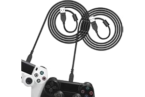 6amLifestyle [2 Pack 10FT] PS4 Controller Charging Cable, Charge and Play, Micro USB Charger High Speed Data Sync Cord for Sony Playstation 4 PS4 Slim/Pro Controller, Xbox One S/X Controller, Android