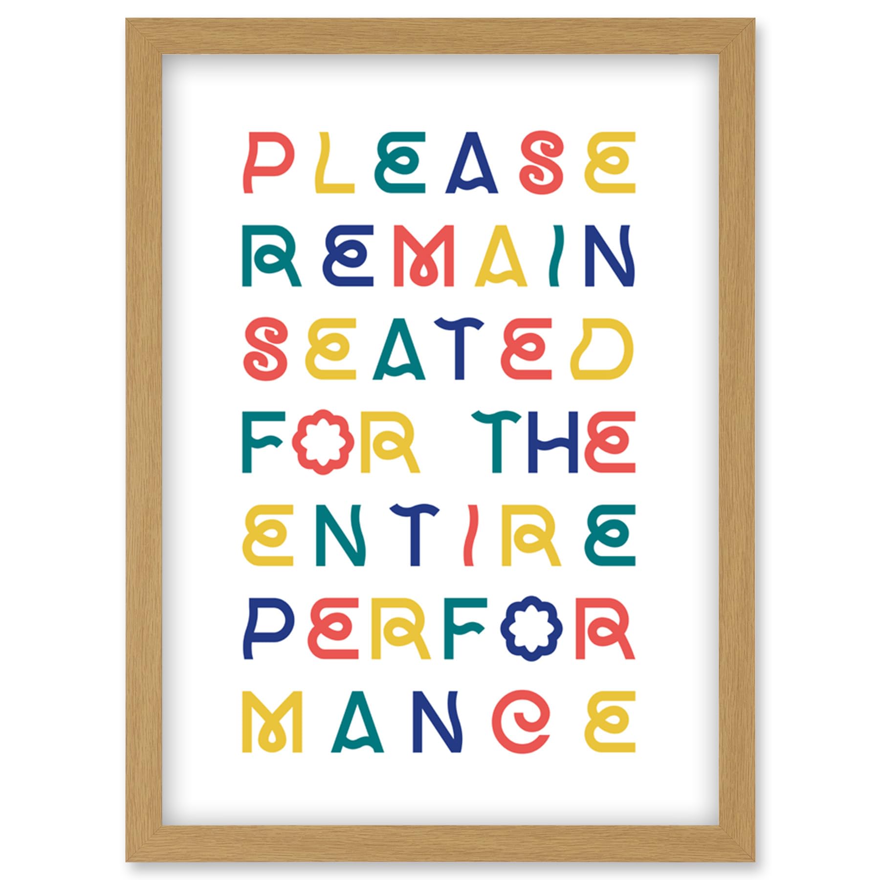 Funny Toilet Wall Art Please Remain Seated The Entire Performance Bathroom Sign Decor Artwork Framed Wall Art Print A4