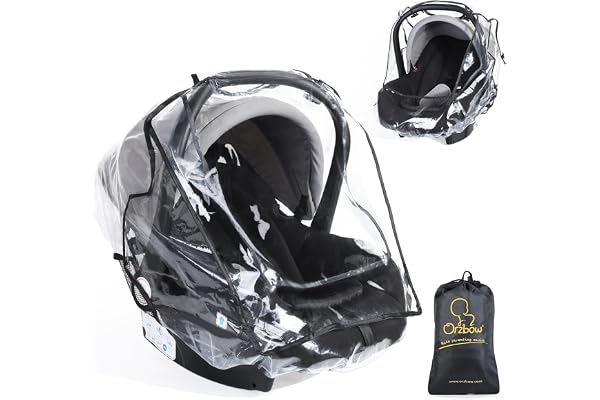 Car Seat Rain Cover Universal, Food Grade EVA, Waterproof Weather Shield for Infant Car Seat with Storage Bag, Baby Car Seat