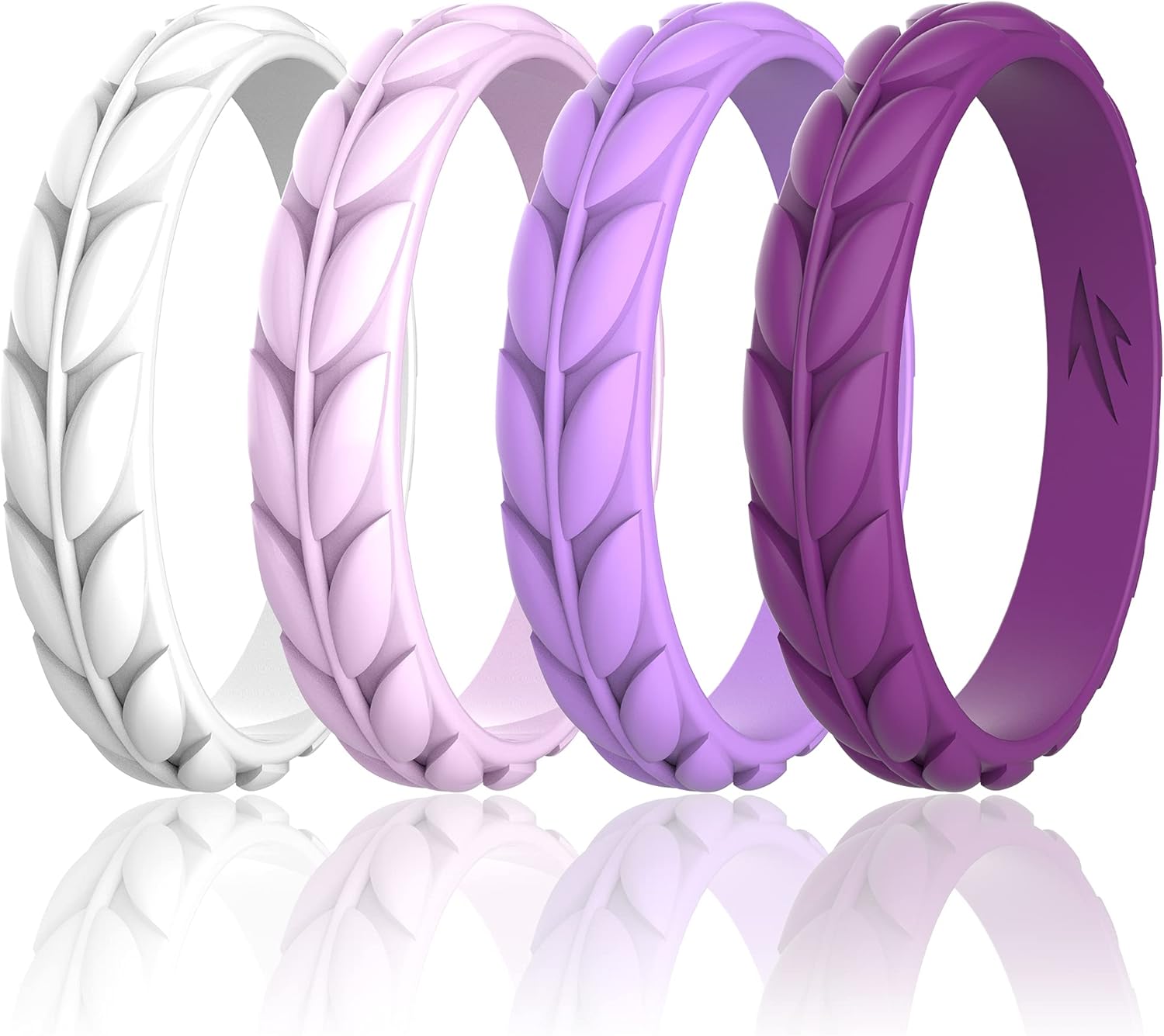 Zollen 10 Packs Silicone Wedding Rings for Women, Thin Rubber Wedding
