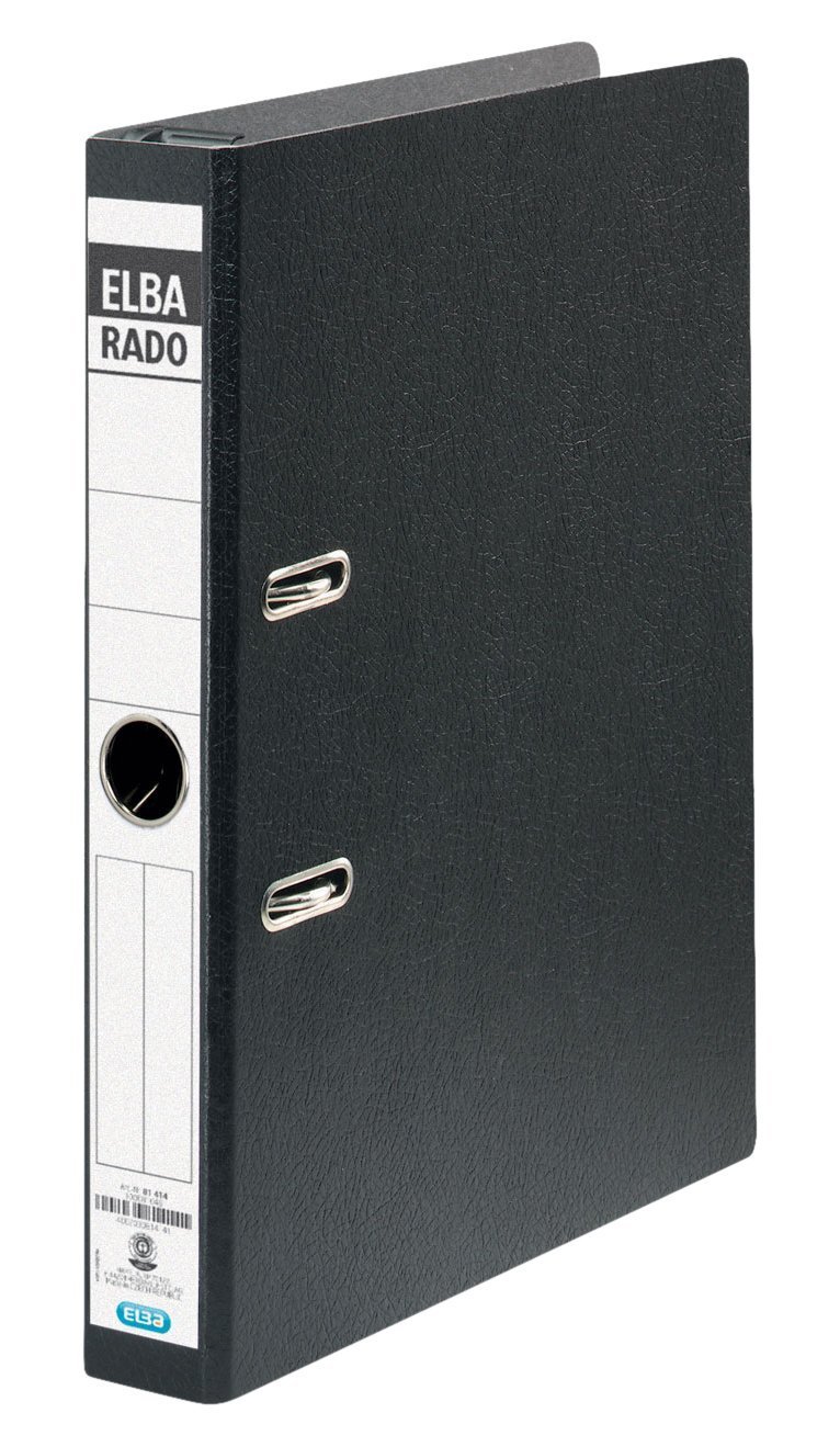 Elba Vertic 1/81414 Lever Arch File 50 mm RC Cardboard Black