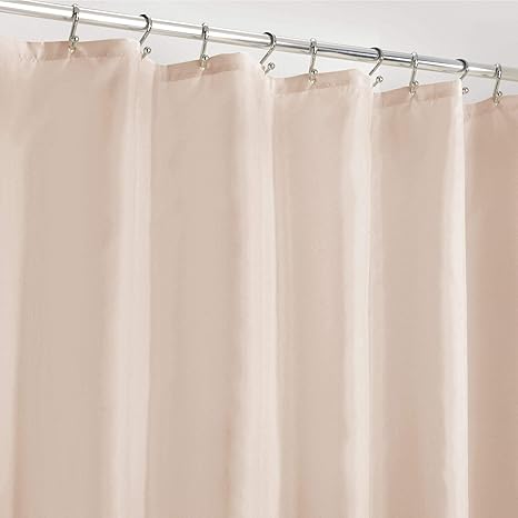 Blush Pink Cool Shower Curtain With Waffle Pattern Easy To Clean