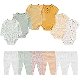 BABYSOLIS Four Seasons Baby Layette Sets 12 Pack Unisex Infant Boys Girls Pants and Long/Short Sleeve Bodysuits