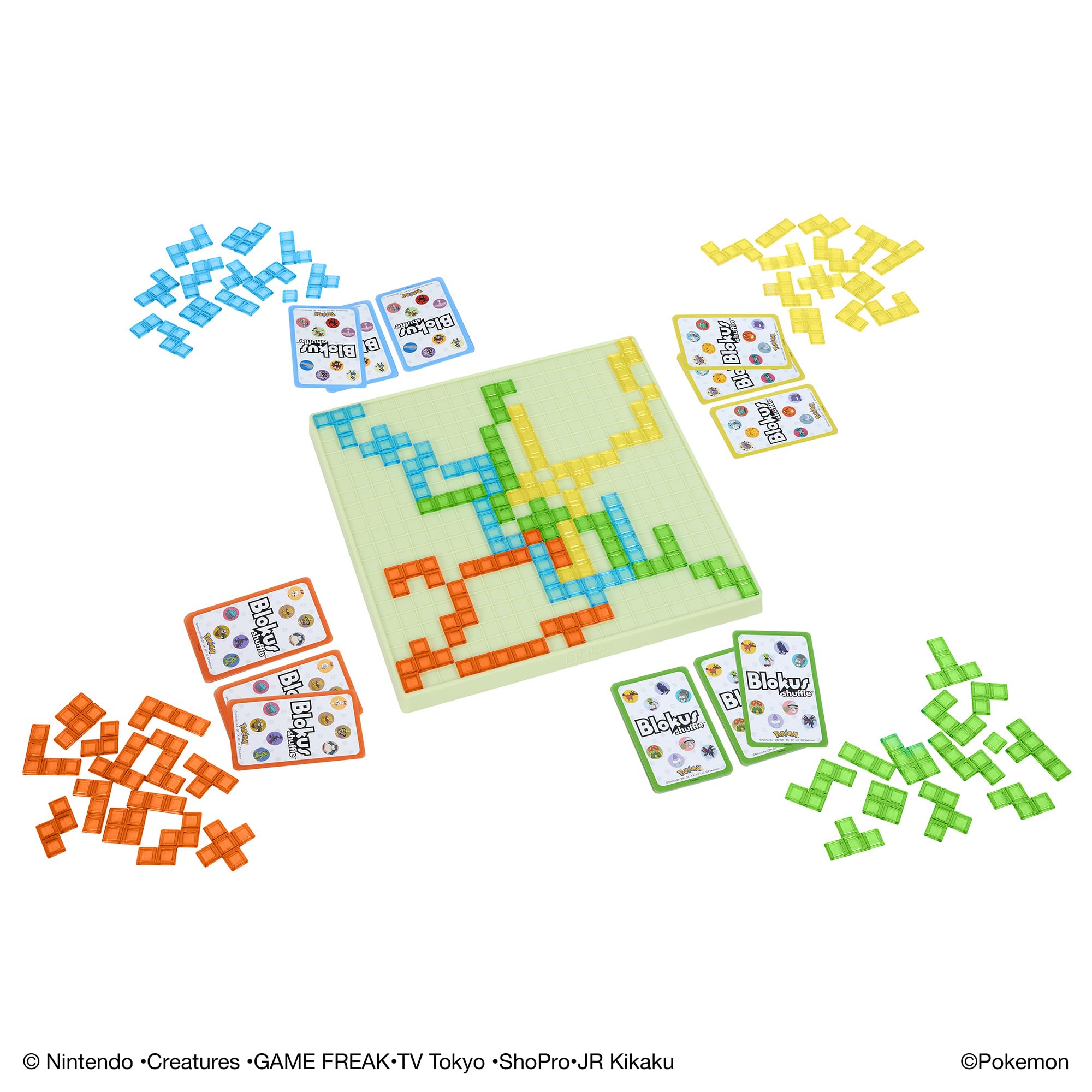 Mattel Game (Blokus) Block Shuffle, Pokemon Edition, Board Game, Educational Game, For 2 - 4 People, 7 Years Old and Up