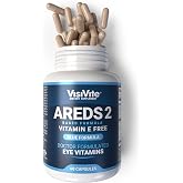 VisiVite AREDS 2 Eye Vitamins for Seniors Without Vitamin E, 60 Capsules | Doctor Formulated Lutein and Zeaxanthin Supplements for Adults with Vitamin C, B6, Zinc, Copper, Made in USA