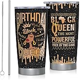 FUWERMON African American Birthday Gifts for Women, Birthday Black Lady Women Girl Positive Tumbler 20oz Stainless Steel, Afro Encouragement Inspirational Bday Gifts Idea for Mom Sister Friend Boss