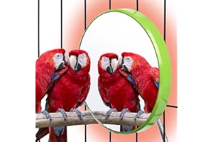 MUDUOBAN Bird Heater for Cage Thermostatical Bird Warmer Heater Pad with Mirror for Parakeets Parrot,4.7" Round,12V