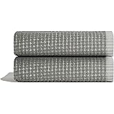 ONSEN Cotton Hand Towel — Sculpted Terry Texture, Quick-Dry, Low-Lint, Plush & Lightweight (Grey Fog, 2X Hand Towel)