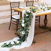 White Chiffon Table Runner 1 Piece 27x120 Inch Sheer Table Linens Soft Table Runner Fabric Romantic Wedding Arch Baby Shower 