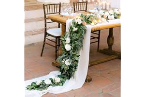 White Chiffon Table Runner 1 Piece 27x120 Inch Sheer Table Linens Soft Table Runner Fabric Romantic Wedding Arch Baby Shower 