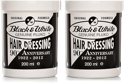 Black White Genuine Pluko Hair Dressing Pomade 200ml Pack Of 2