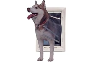 IDEAL PET PRODUCTS SINCE 1979 Ideal Pet Products Wall Entry Pet Door Double Flap for Walls with Built-in Telescoping Tunnel and Lock-Out Slide, Extra Large, White