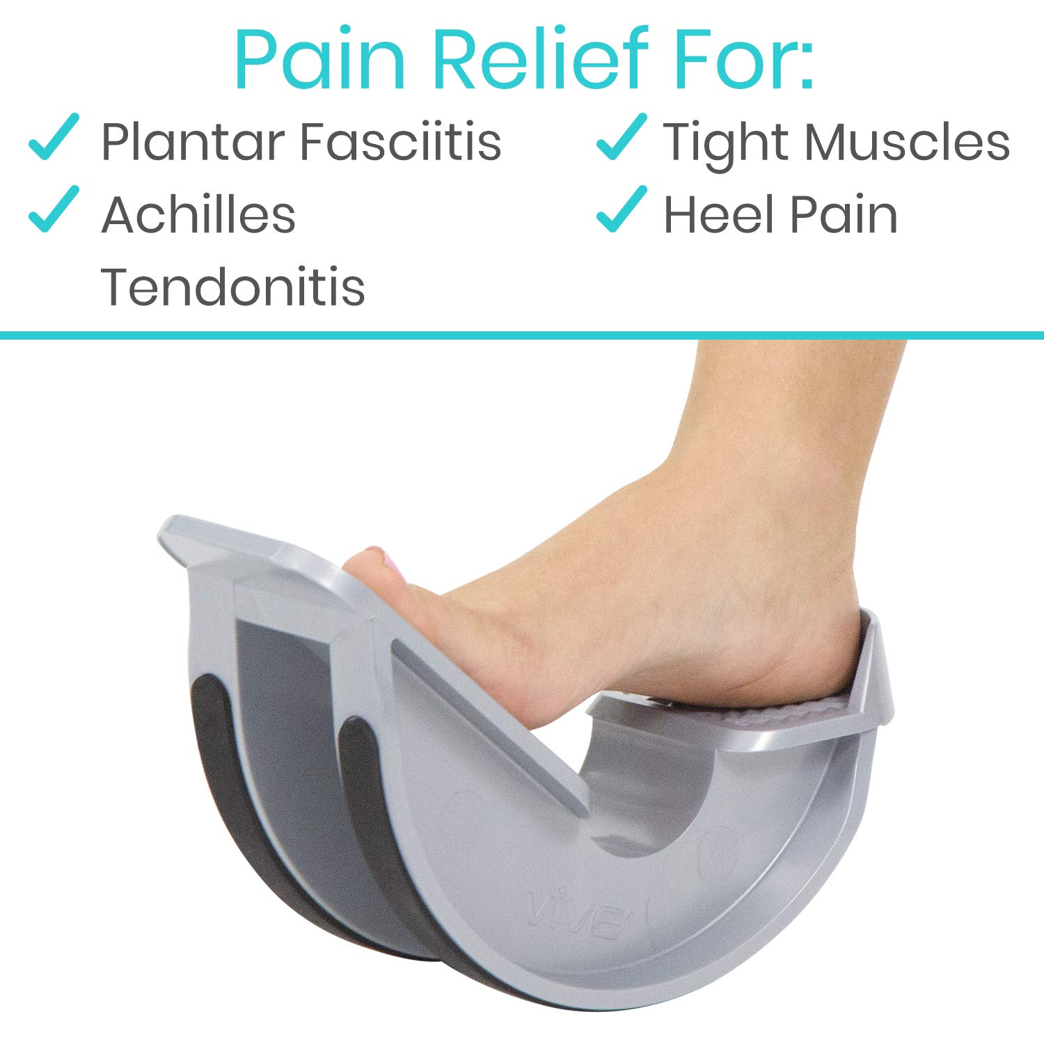 Vive Foot Rocker - Calf Stretcher for Achilles Tendinitis, Heel, Feet, Shin Splint, Plantar Fasciitis Pain Relief - Stretches Strained Leg Muscle - Ankle Wedge Stretch Improves Flexibility: Industrial & Scientific