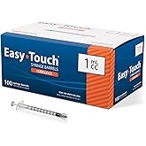 EasyTouch Luer-Lock Syringe Barrel, 1ML Syringe, Pack of 100