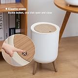U2PICK Mini Trash Bin with Lid 9 Liter Slim White Round Waste Can view 4