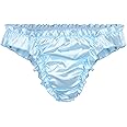 Satini Men's Satin Ruffle Low Rise Sissy Thong Tanga Knickers Briefs Panties