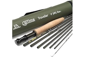 Maxcatch Alltime Traveller Fly Fishing Rod-Ultra Compact for Backpacking 8-Piece 9ft with Rod Tube