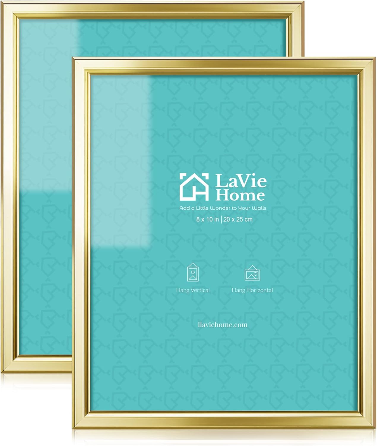 Photo Albums, Frames & Accessories - LaVie Home 8x10 Picture Frames (2 Pack, Gold) Simple Designed Photo Frame with High Definition Glass for Wall Mount & Table Top Display, Set of 2 Classic Collection