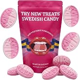 Bubs Swedish Candy Wild Berry Pomegranate Ovals, Vegan Foam Sweets, 8 oz | Made in Sweden, soft chewy sweet tangy gelatin free candy, wild berry pomegranate flavor, no Red40, resealable bag