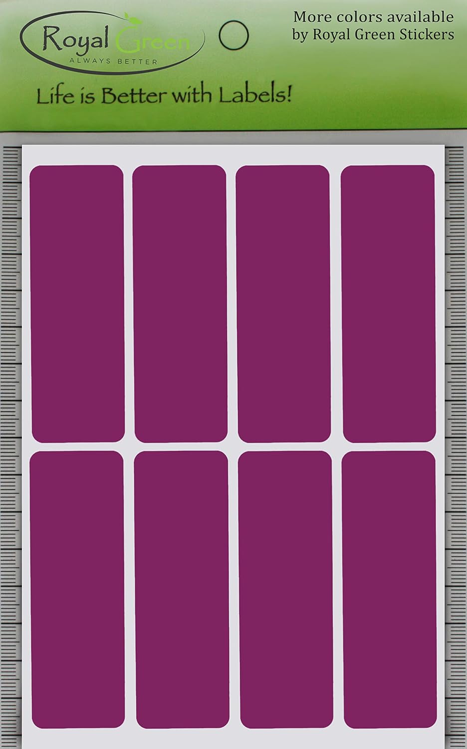 Royal Green 7.5cm x 2.5cm StickyLabels for Color Coding Rectangle Purple Stickers to Write-On 120 Pack - Image 4