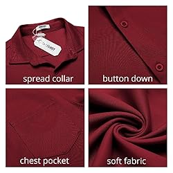 COOFANDY Button Down Shirt Men Short Sleeve Mens