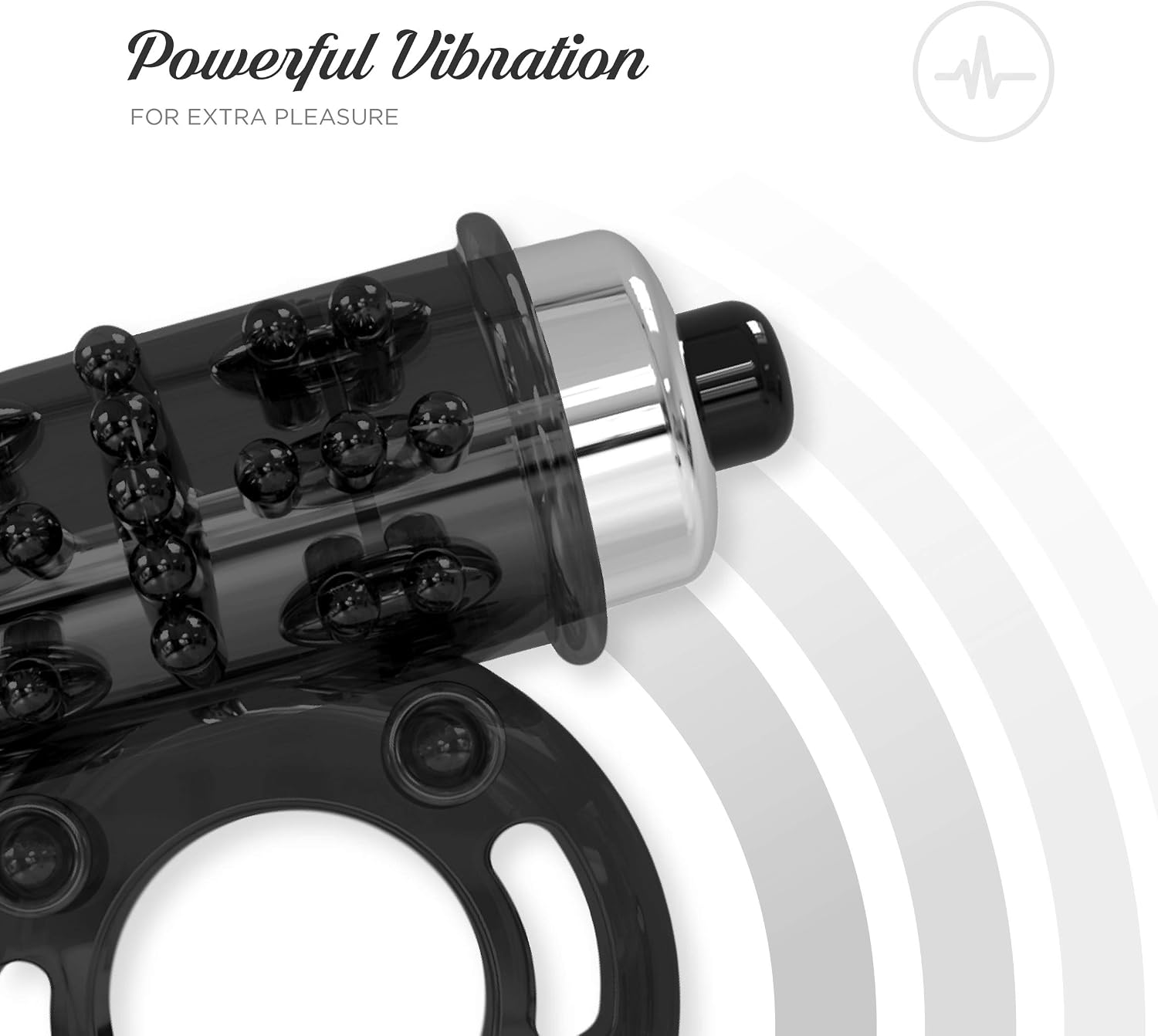 So Divine Thriller 2in1 Vibrating Cock Ring with a Removable Bullet, Black - Image 5