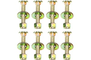 3/8" x 2" Carriage Bolt of Square Neck and Nylon Lock nut Large Size Washer Assortment Kit by Color Galvanization,Carbon Steel,Grade 2.(8pcs Pack) by metalsuberg