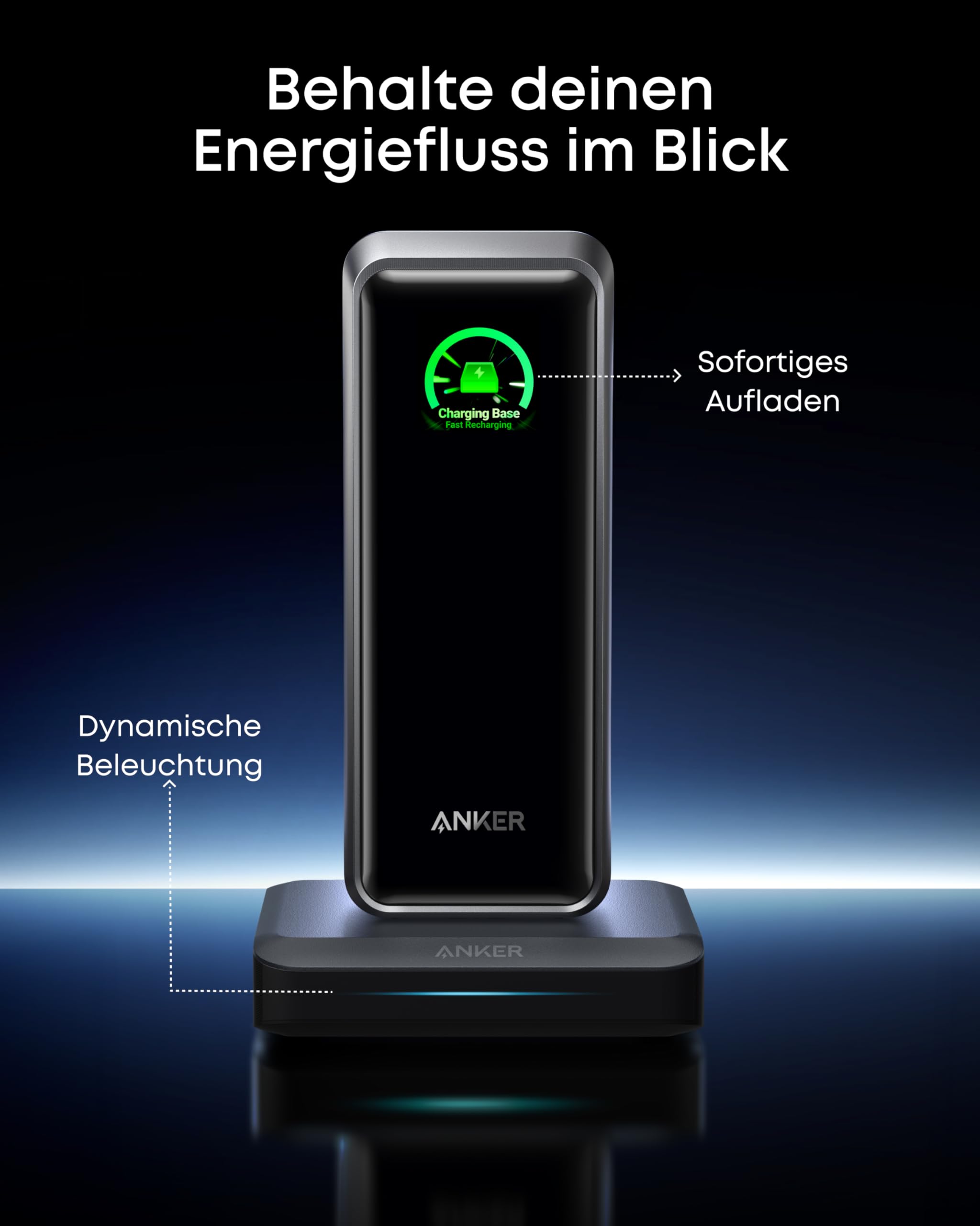 Anker Ladebasis, max. 150W Schnellladung mit 3 Ports für die Anker Prime Powerbank, kompatibel mit MacBook Pro/Air-Serie, iPhone 16/15/14-Serie, Samsung und weiteren (Ohne Powerbank) 6