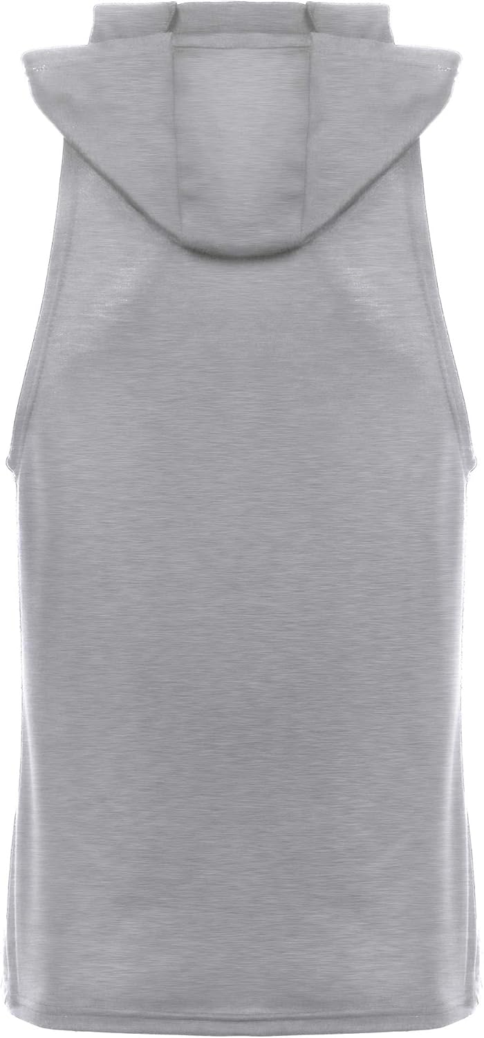 URRU Men's Hooded Tank Tops Workout Sleeveless Muscle Shirt with Kanga Pocket S-XXL: Clothing