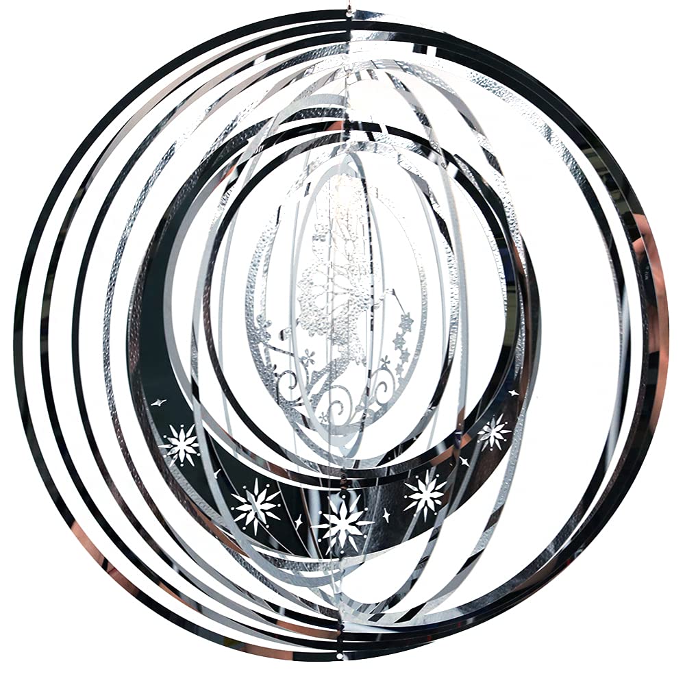 CENPEK Color Pendant Butterfly Elves Flying 3D Metal Wind Chimes Rotating Fairy Wind Spinners Weatherproof Stainless Steel Hanging Outdoor Decor Yard Art