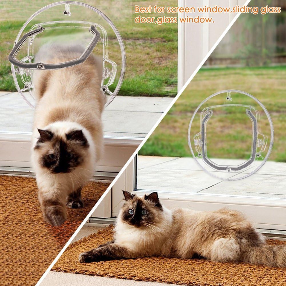 TOPINCN Pet Door Cages for Glass Window Door With Flap for All Cats And Small Dogs, Black - Image 4
