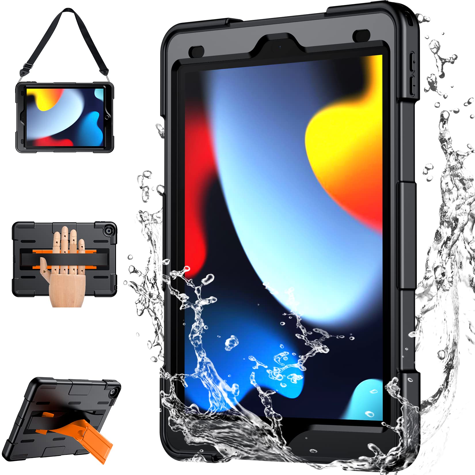 Photo 1 of ???? ??????? for iPad 9th Generation Case 10.2 Inch,Military Grade Dropproof IP68 Waterproof With Screen Protector&Stand&Hand Strap,Full Body Protective for iPad 9th/8th/7th(2021/2020/2019)