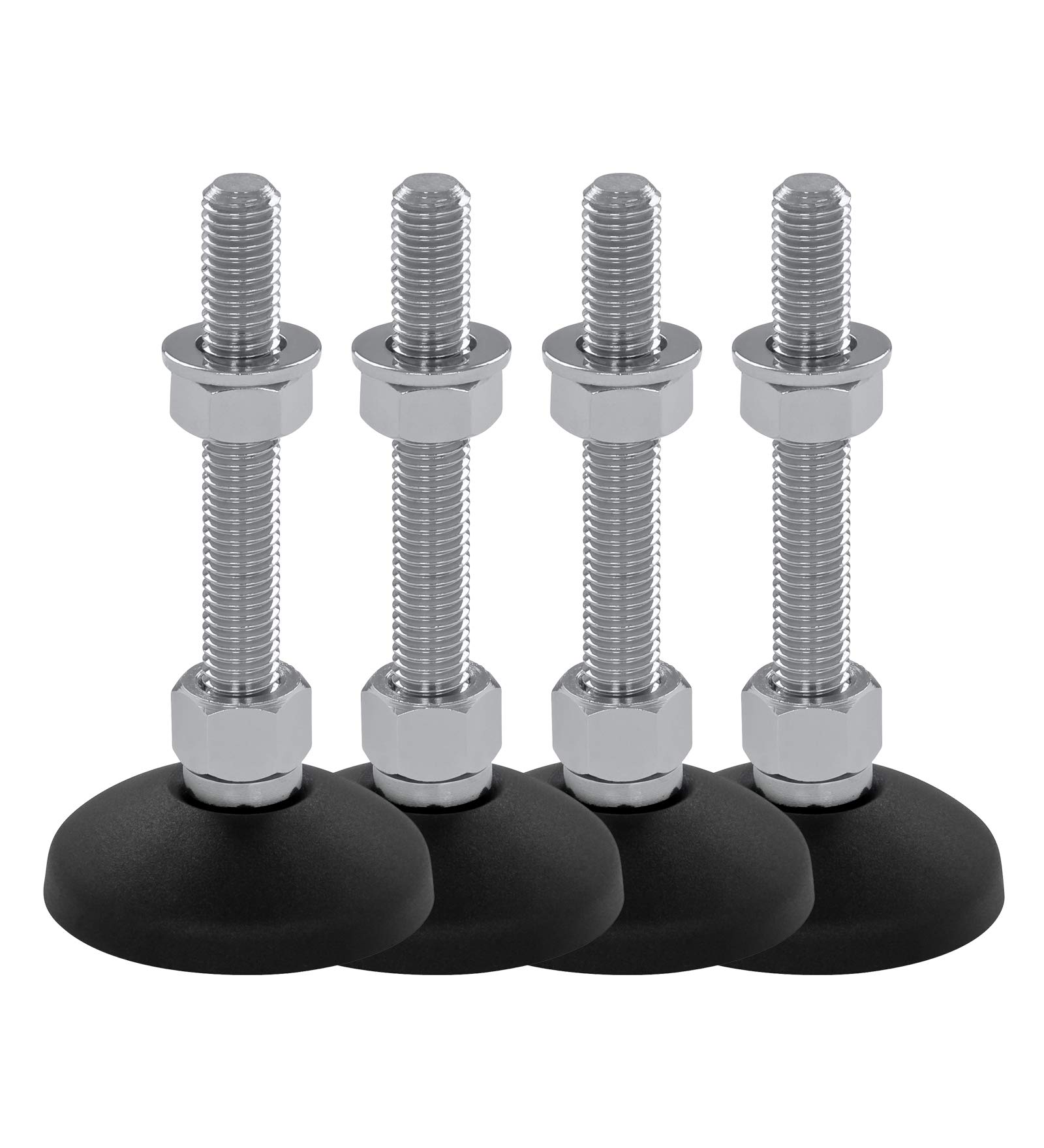 Schwaderer machine feet/levelling feet/articulated feet, height adjustable KF 60 (M12 x 50), diameter 59 mm, set of 4, thread M12, length 50 mm, plastic/steel, thread from M8-M30