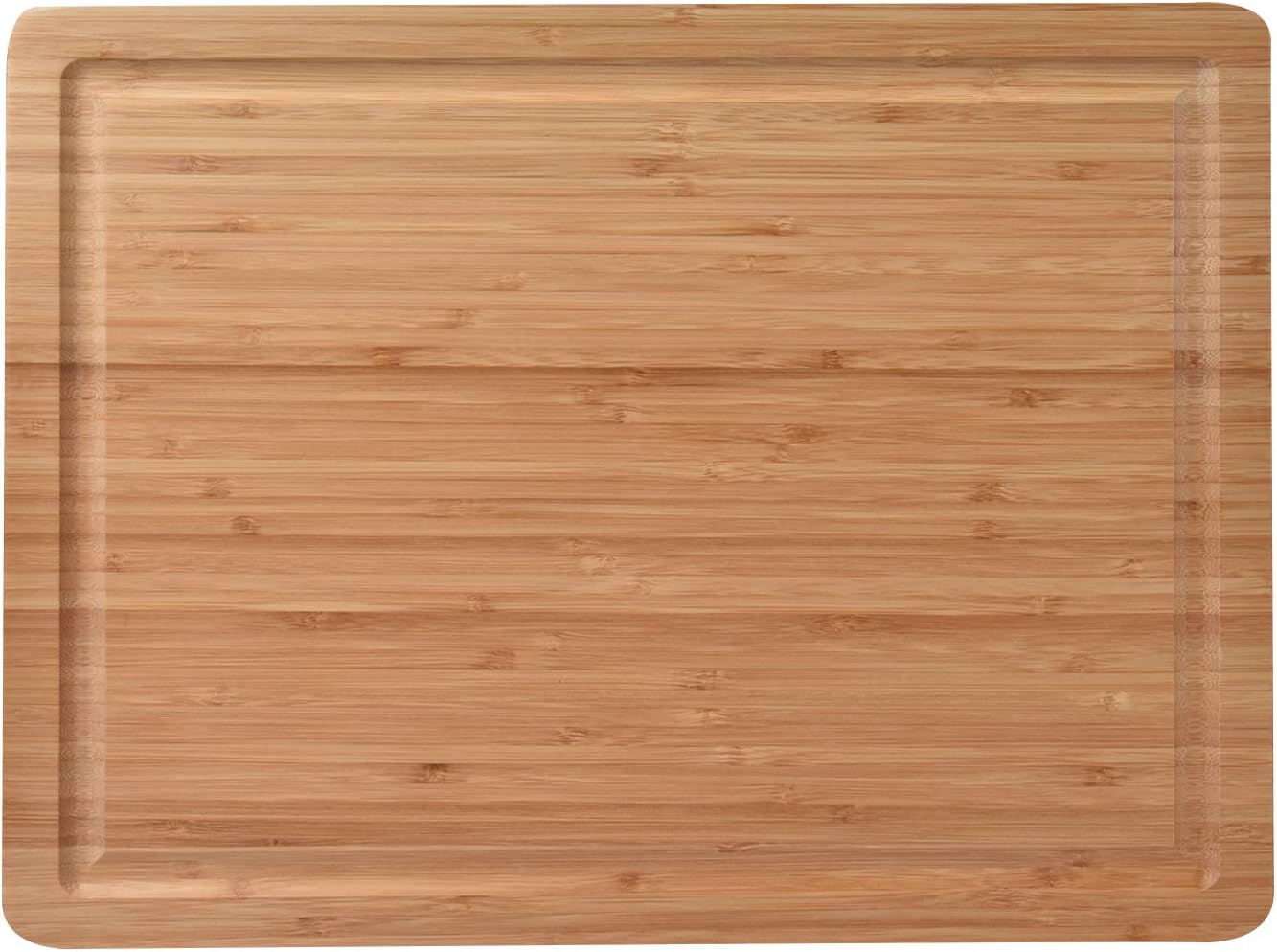 ZESPROKA Extra Large Bamboo Cutting Board (16 x 12 Inches) with Juice Grooves &ndash;Bamboo Chopping Board for Meat, Vegetables, Fruit&Cheese &ndash; Non Slip & Non Stick Design- Butcher Block for Kitchen