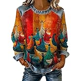 2026 Black History Month Shirt For Women Long Sleeve Afro American Pride Tops Funny Graphic Patchwork Sweatshirt