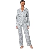 Lauren Ralph Lauren Knit Long Sleeve Notch Collar Long Pant Pj Set