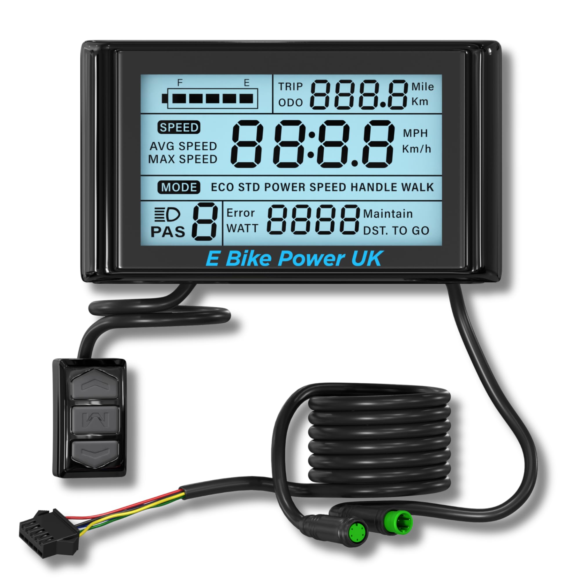 SW900 EBike Display 24V 36V 48V 60V 72V Electric Bicycle Screen Panel Speedo Speedometer LED 5 Pin Sine Wave, DC Moto Replament 250W,350W,1000W,1500W,2000W,3000W