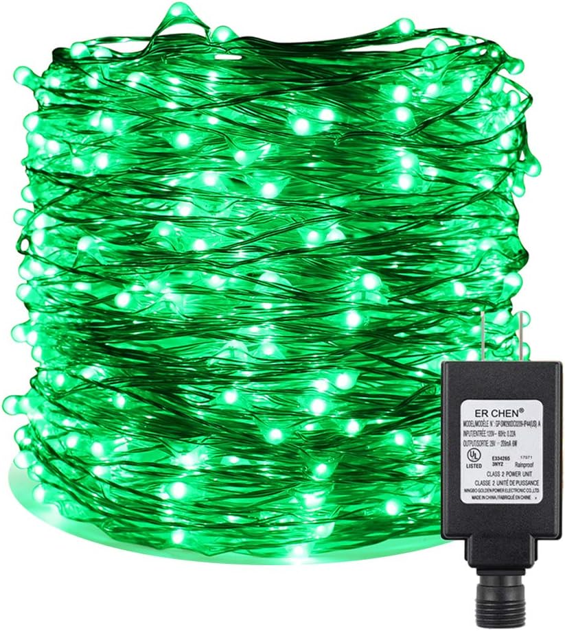 ER CHEN Fairy Lights Plug in, 164Ft/50M 500 LED Silver