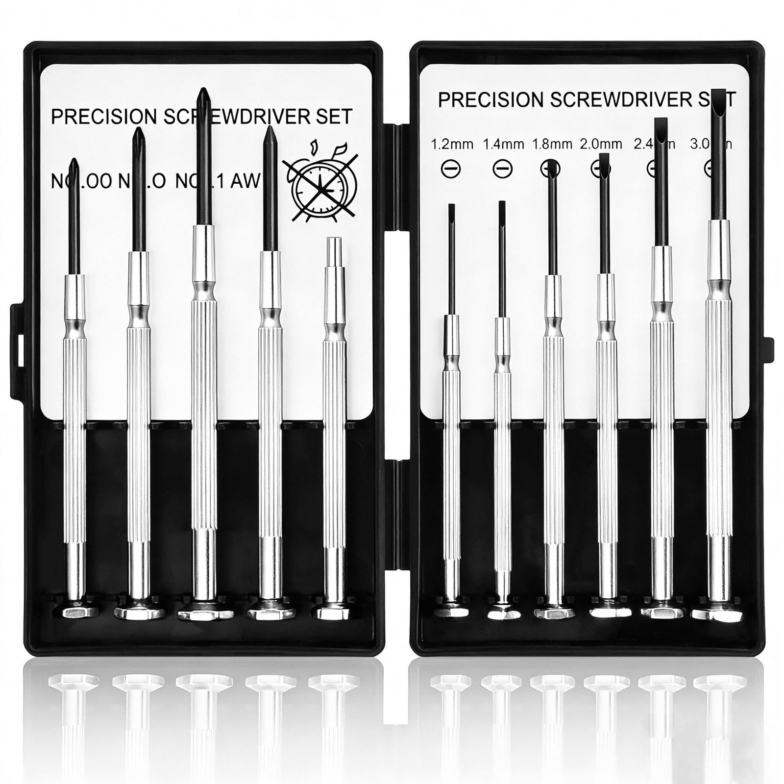 Photo 1 of 11PCS Small Precision Screwdriver Set, Premium Mini Screw Driver Set Kit, 6 Different Sizes of Flat Head Philips Screwdrivers for Watch, Eyeglasses, Electronics, Repair Box