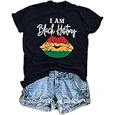 Black History Shirts Women I Am Black History Letter Print T Shirt African American Tee Tops