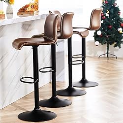 HeuGah Swivel Bar Stools Set of 4, Counter Height