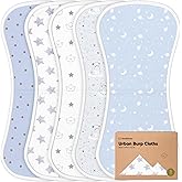 Organic Burp Cloths Baby Boy & Girl - 5-Pack Super Absorbent Cotton Burping Cloths for Babies, Soft & Plush Newborn Spit Up Rags, Infant Towels for Milk Spit Up, Unisex, Large 21" x 10"(Constellation)