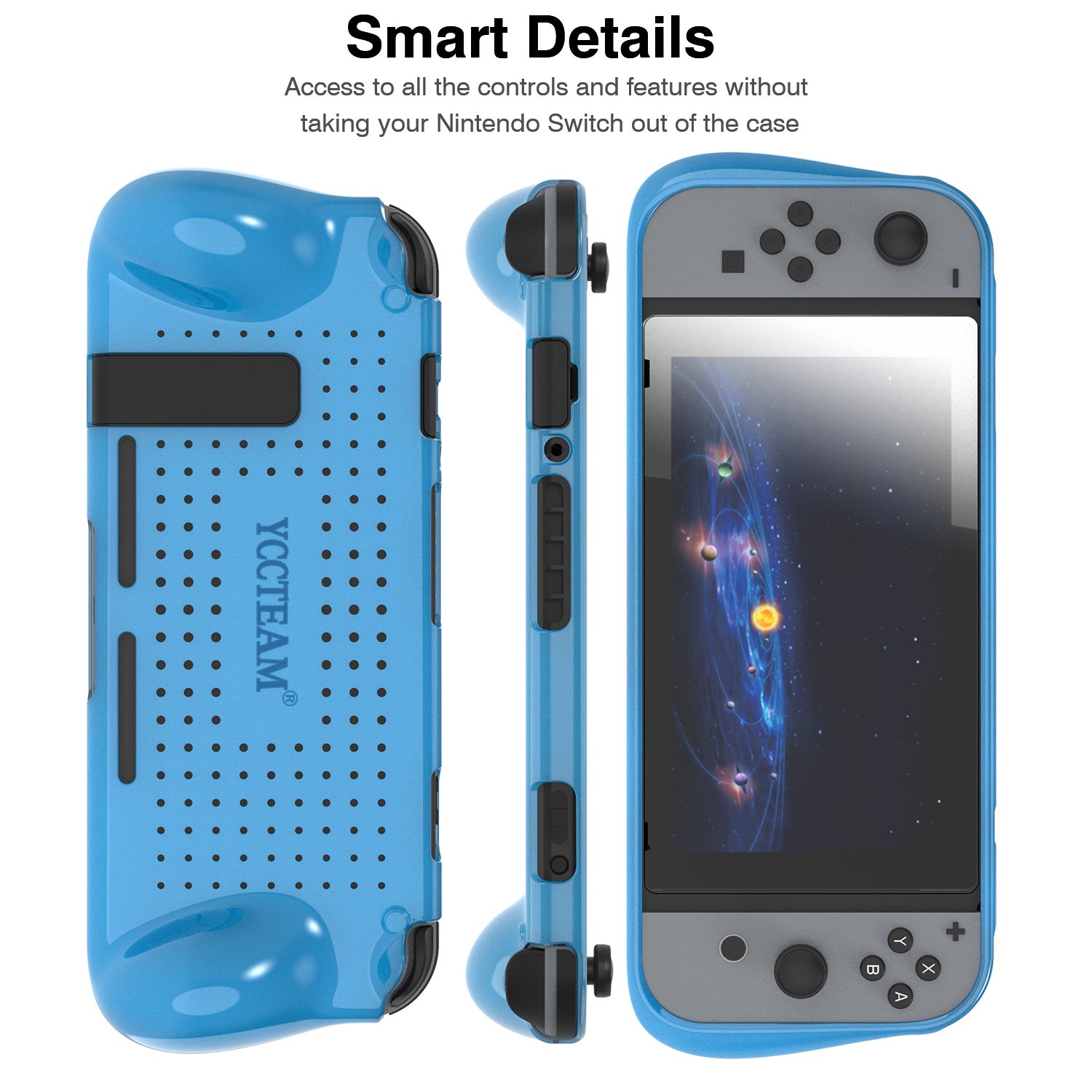 Protective Case for Nintendo Switch, Grip Cover with Shock Absorption and Anti-Scratch Design - Comfortable TPU Case for Nintendo Switch Console (Blue)