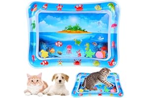 Teddy Run Thickened Sensory Water Playmat for Cats, 4 Colors Available, Water Sensory Playmat with Fish for Pet Play, Thickened Water Sensor Play Mat, Sensory Water Play Mat for Cats Endless Self Play