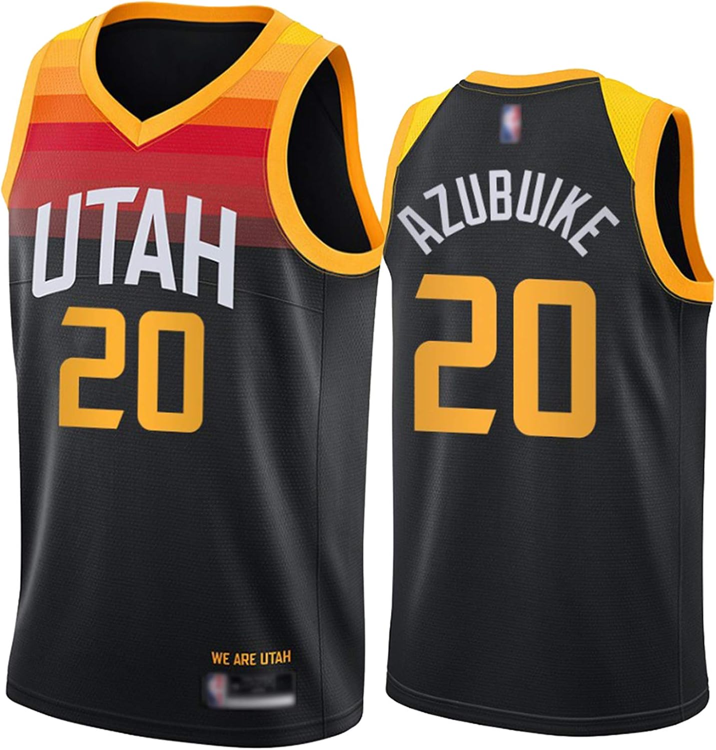 Azubuike Jazz 20 2021 Maillot de basketball pour homme et femme Noir