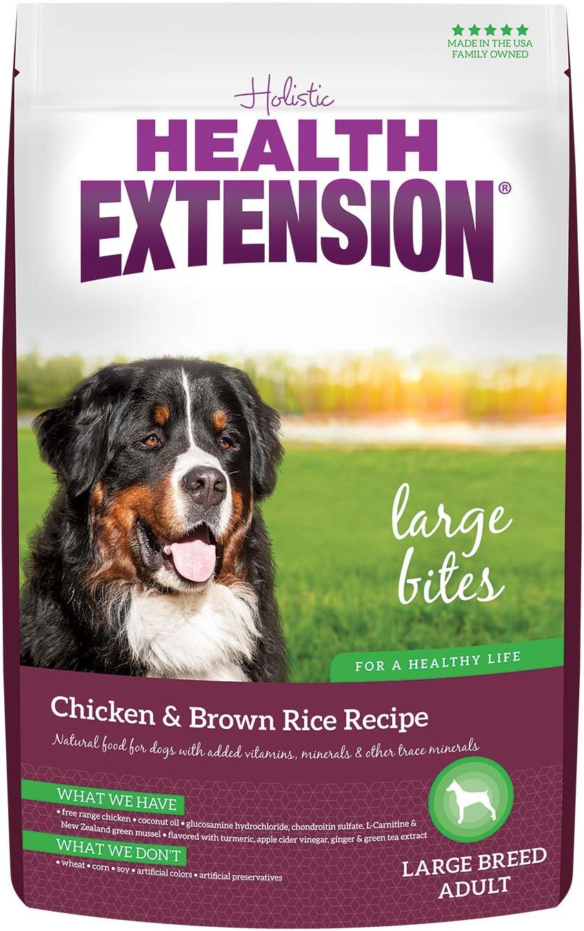 Health Extension Large Breed (Large Bites) Dry Dog Food - Chicken & Brown Rice Recipe, 30 LB