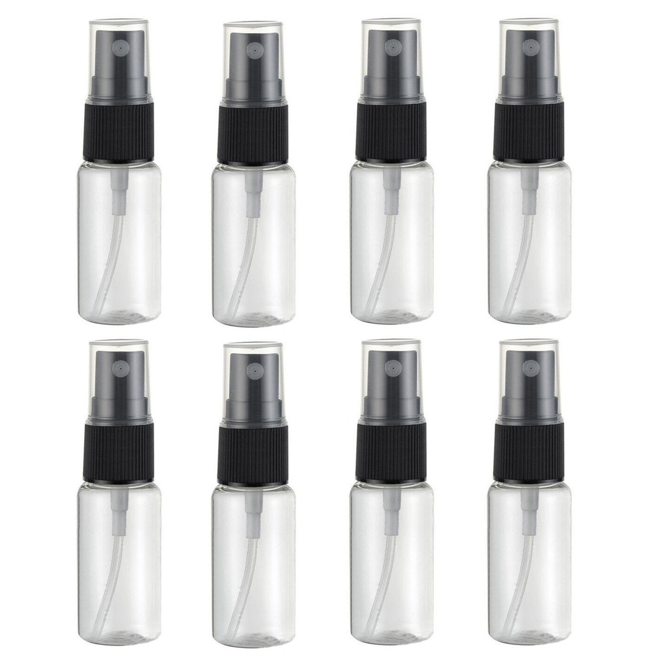 UOOOM 8pcs 15ml Beauty Transparent Plastic Atomiser Empty Spray Bottle Fine Mist Bottle Set (15ml)