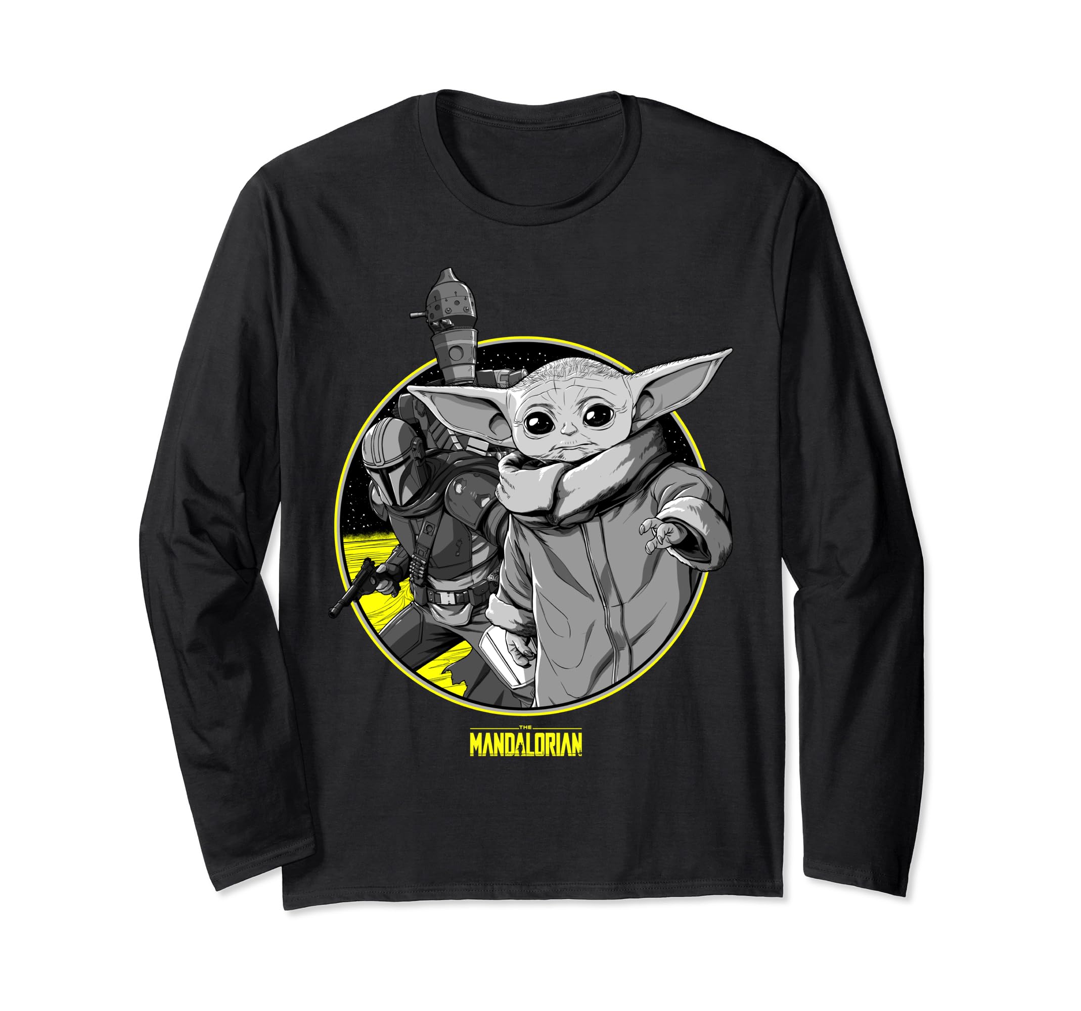 Star Wars The Mandalorian The Child IG-11 Group Shot Long Sleeve T-Shirt