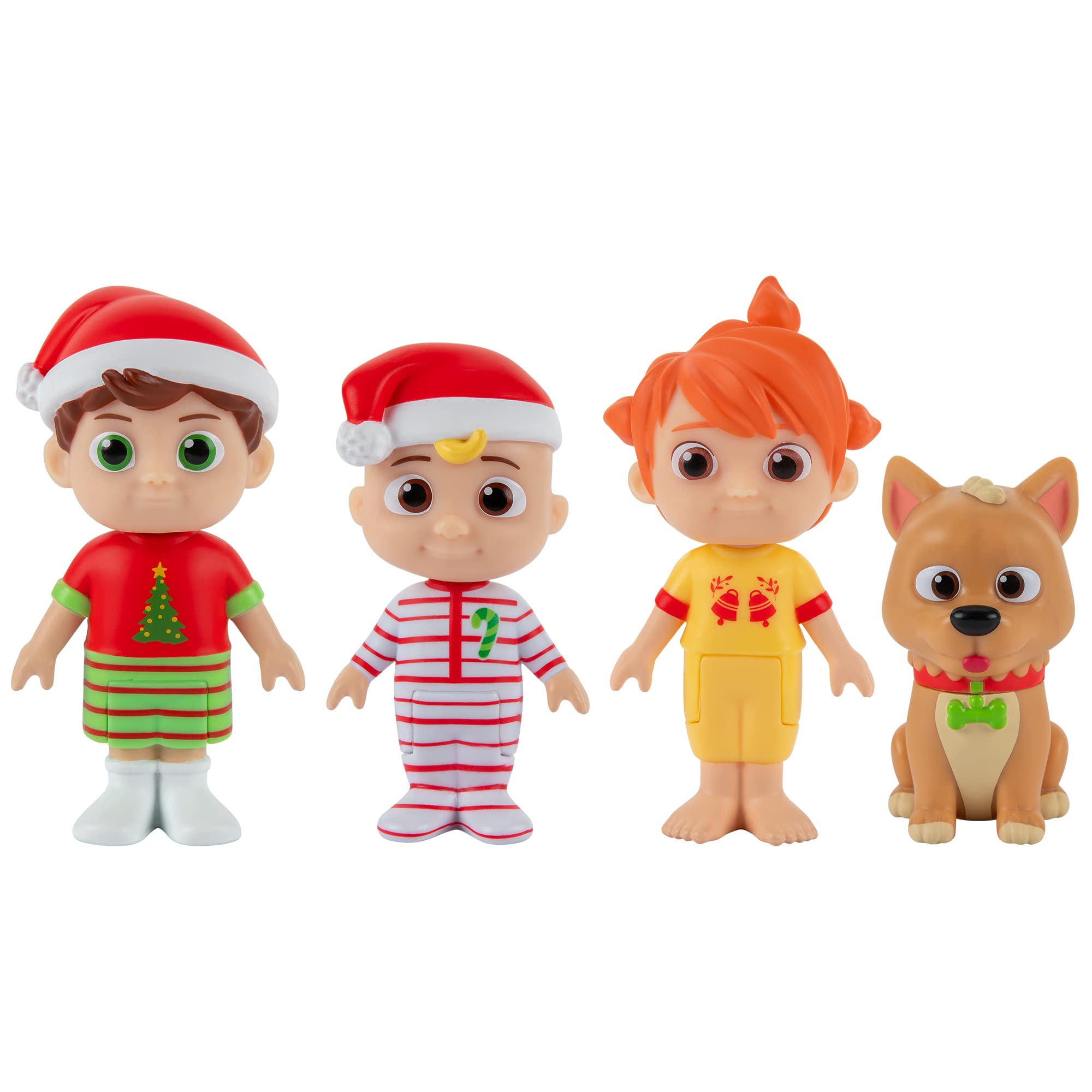 Photo 1 of CoComelon 4-Pack Toy Figure Playset - 3" Articulated Character Set Includes JJ, Tomtom, YoYo, & Bingo in Pajamas - Officially Licensed - Gift for Kids, Boys, Girls, Preschoolers